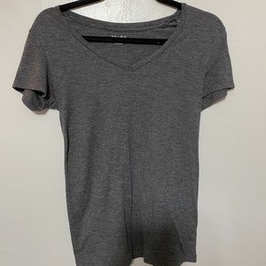 Grey Short Sleeve V-Neck